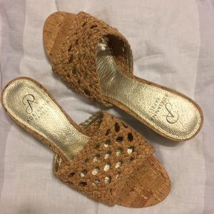ADRIANNA PAPELL Cork Low Heel Mule Slide Sandals